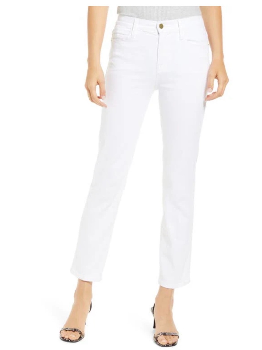 Frame Denim Le High White Straight-Leg Women's Jeans